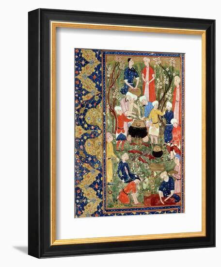 Preparing a Meal, Illustration from an Epic Poem by Hafiz Shirazi, Safavid-null-Framed Giclee Print