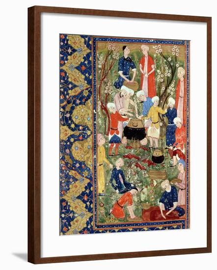 Preparing a Meal, Illustration from an Epic Poem by Hafiz Shirazi, Safavid-null-Framed Giclee Print