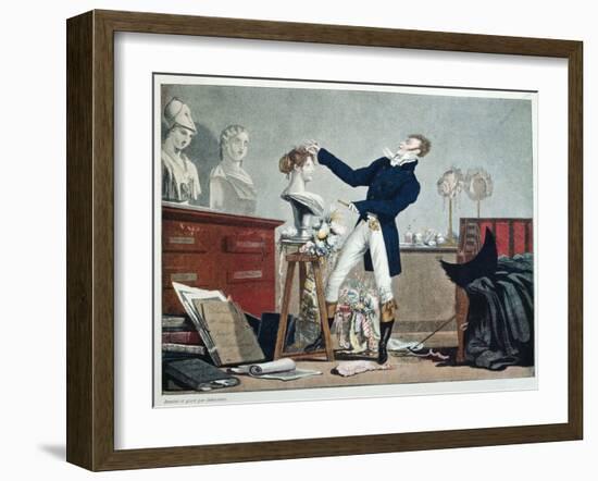 Preparing a Wig-Philibert Louis Debucourt-Framed Giclee Print