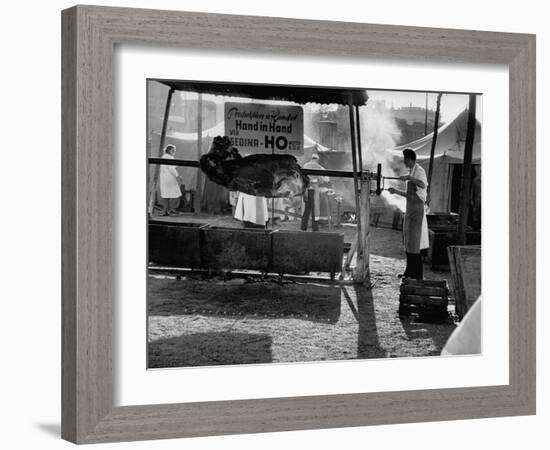 Preparing Barbeque for the 5th Anniversary of the German Democratic Republic Celebration-Ralph Crane-Framed Photographic Print