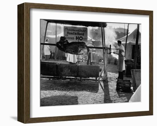 Preparing Barbeque for the 5th Anniversary of the German Democratic Republic Celebration-Ralph Crane-Framed Photographic Print