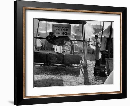 Preparing Barbeque for the 5th Anniversary of the German Democratic Republic Celebration-Ralph Crane-Framed Photographic Print