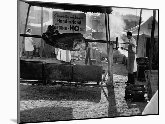 Preparing Barbeque for the 5th Anniversary of the German Democratic Republic Celebration-Ralph Crane-Mounted Photographic Print