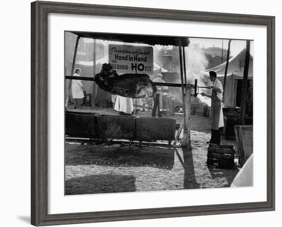 Preparing Barbeque for the 5th Anniversary of the German Democratic Republic Celebration-Ralph Crane-Framed Photographic Print