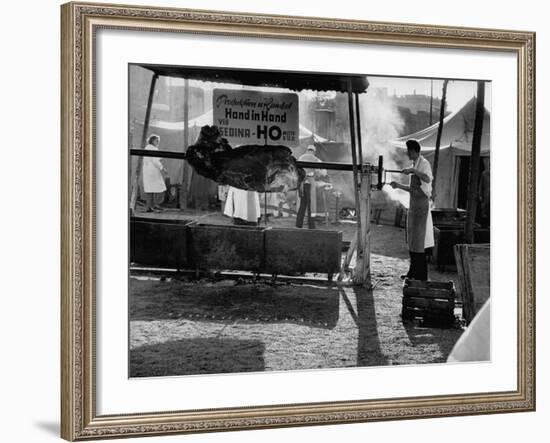 Preparing Barbeque for the 5th Anniversary of the German Democratic Republic Celebration-Ralph Crane-Framed Photographic Print