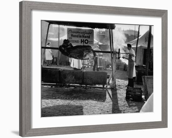 Preparing Barbeque for the 5th Anniversary of the German Democratic Republic Celebration-Ralph Crane-Framed Photographic Print