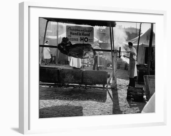 Preparing Barbeque for the 5th Anniversary of the German Democratic Republic Celebration-Ralph Crane-Framed Photographic Print