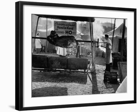 Preparing Barbeque for the 5th Anniversary of the German Democratic Republic Celebration-Ralph Crane-Framed Photographic Print