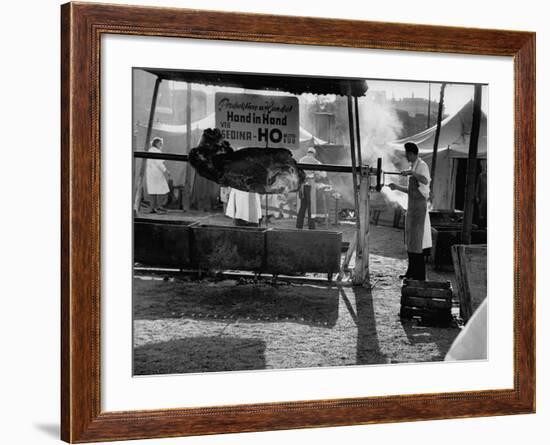 Preparing Barbeque for the 5th Anniversary of the German Democratic Republic Celebration-Ralph Crane-Framed Photographic Print