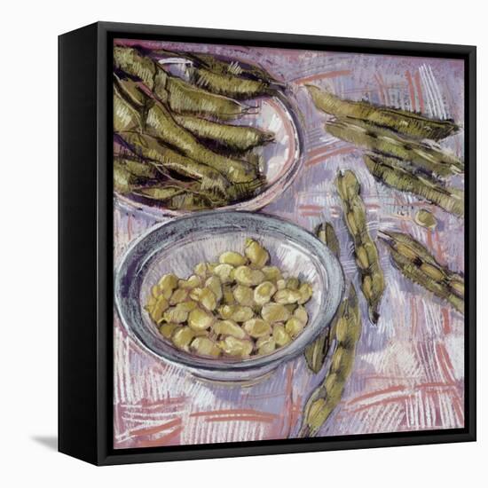 Preparing Broad Beans-Felicity House-Framed Premier Image Canvas