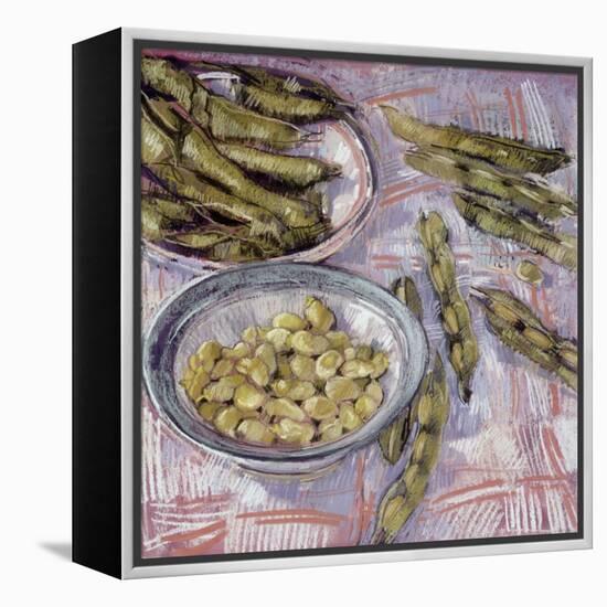 Preparing Broad Beans-Felicity House-Framed Premier Image Canvas