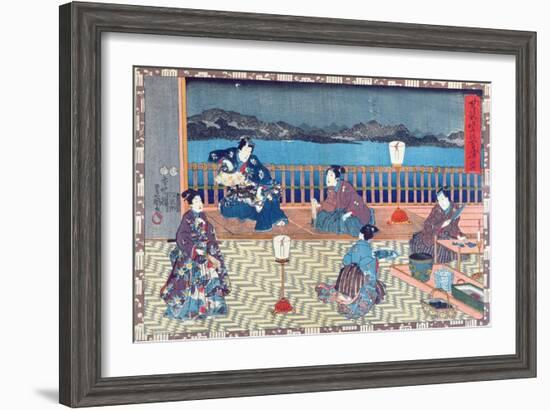 Preparing Fish (Colour Woodcut)-Japanese-Framed Giclee Print