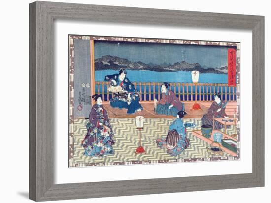 Preparing Fish (Colour Woodcut)-Japanese-Framed Giclee Print