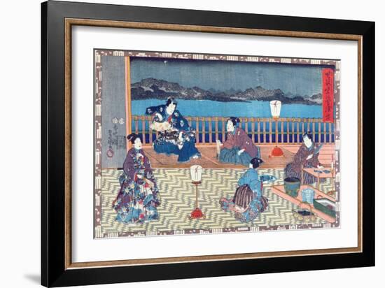 Preparing Fish (Colour Woodcut)-Japanese-Framed Giclee Print