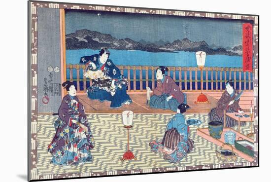 Preparing Fish (Colour Woodcut)-Japanese-Mounted Giclee Print