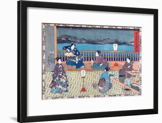 Preparing Fish (Colour Woodcut)-Japanese-Framed Giclee Print