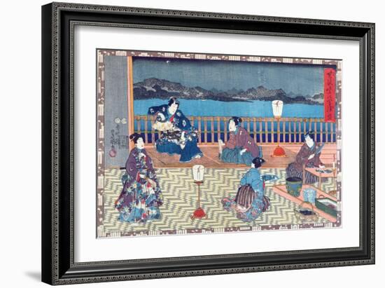 Preparing Fish (Colour Woodcut)-Japanese-Framed Giclee Print