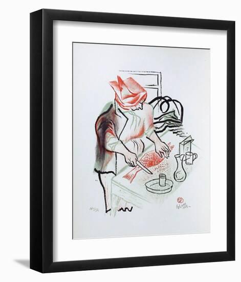 Preparing Fish for Dinner from the Shtetl portfolio-William Gropper-Framed Limited Edition