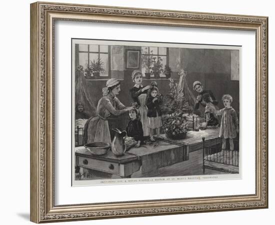 Preparing for a Royal Visitor, a Sketch at St Mary's Hospital, Paddington-Arthur Hopkins-Framed Giclee Print