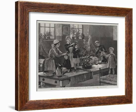 Preparing for a Royal Visitor, a Sketch at St Mary's Hospital, Paddington-Arthur Hopkins-Framed Giclee Print