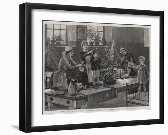 Preparing for a Royal Visitor, a Sketch at St Mary's Hospital, Paddington-Arthur Hopkins-Framed Giclee Print