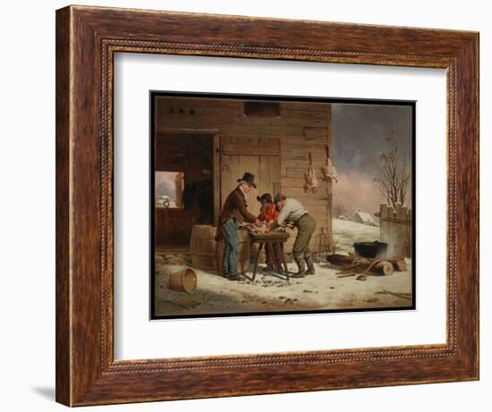 Preparing for Christmas (Plucking Turkeys), 1851 (Oil on Canvas)-Francis William Edmonds-Framed Giclee Print