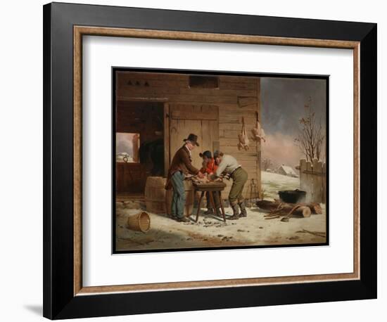 Preparing for Christmas (Plucking Turkeys), 1851 (Oil on Canvas)-Francis William Edmonds-Framed Giclee Print