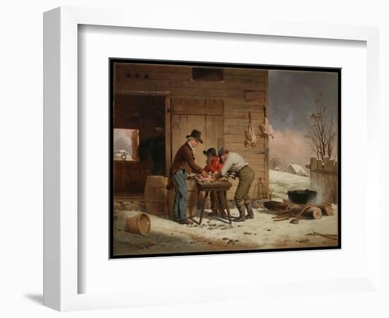 Preparing for Christmas (Plucking Turkeys), 1851 (Oil on Canvas)-Francis William Edmonds-Framed Giclee Print