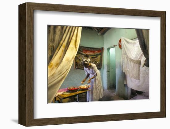 Preparing for Coffee Ceremony, Abi-Adi, Tigre Region, Ethiopia, Africa-Bruno Barbier-Framed Photographic Print