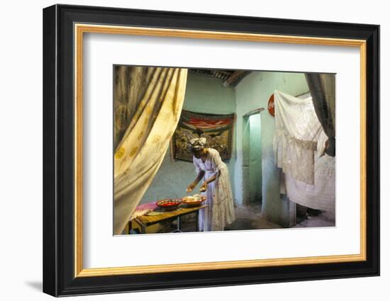 Preparing for Coffee Ceremony, Abi-Adi, Tigre Region, Ethiopia, Africa-Bruno Barbier-Framed Photographic Print