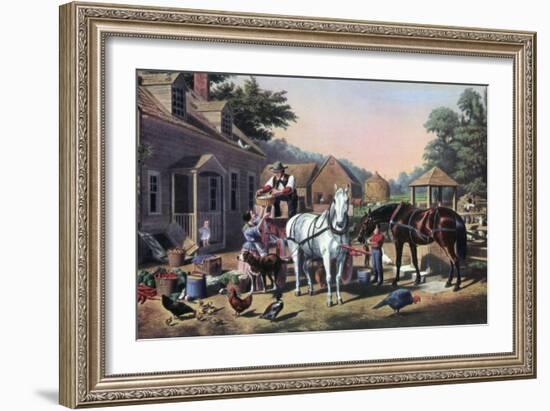 Preparing for Market, 1856-Currier & Ives-Framed Giclee Print