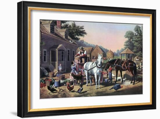 Preparing for Market, 1856-Currier & Ives-Framed Giclee Print