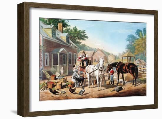 Preparing for Market (C&I)-Currier & Ives-Framed Giclee Print