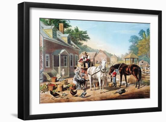 Preparing for Market (C&I)-Currier & Ives-Framed Giclee Print