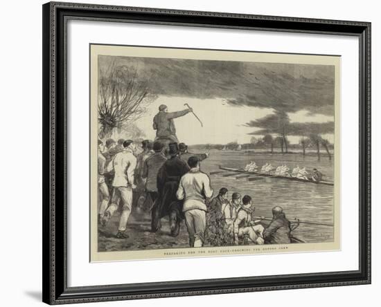 Preparing for the Boat Race, Coaching the Oxford Crew-Joseph Nash-Framed Giclee Print