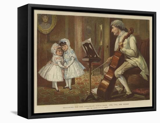 Preparing for the Children's Party, Now, One, Two, and Three-Alfred Edward Emslie-Framed Premier Image Canvas