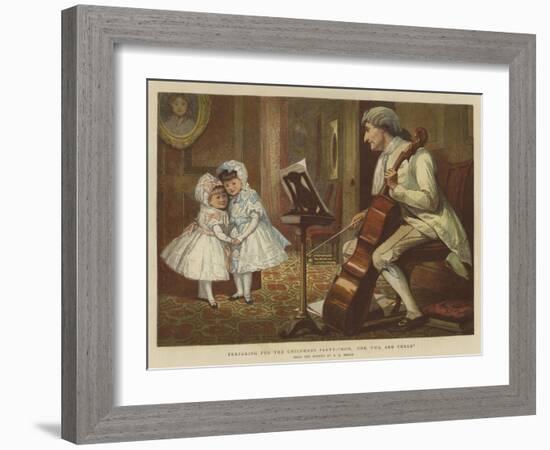 Preparing for the Children's Party, Now, One, Two, and Three-Alfred Edward Emslie-Framed Giclee Print