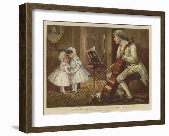 Preparing for the Children's Party, Now, One, Two, and Three-Alfred Edward Emslie-Framed Giclee Print