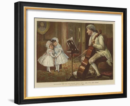 Preparing for the Children's Party, Now, One, Two, and Three-Alfred Edward Emslie-Framed Giclee Print