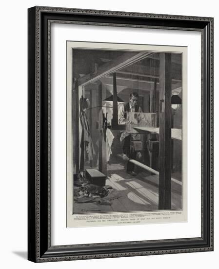 Preparing for the Coronation, Weaving Cloth of Gold for the King's Pallium-Frederic De Haenen-Framed Giclee Print