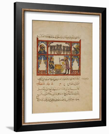 Preparing medicine from Honey,-Islamic School-Framed Giclee Print