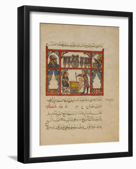 Preparing medicine from Honey,-Islamic School-Framed Giclee Print