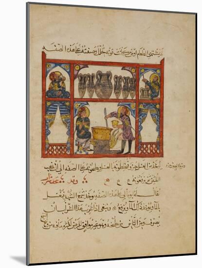 Preparing medicine from Honey,-Islamic School-Mounted Giclee Print