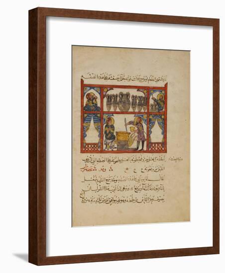 Preparing medicine from Honey,-Islamic School-Framed Giclee Print