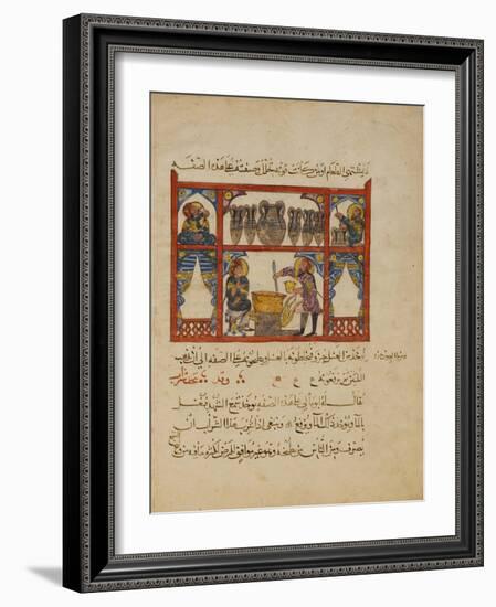 Preparing medicine from Honey,-Islamic School-Framed Giclee Print