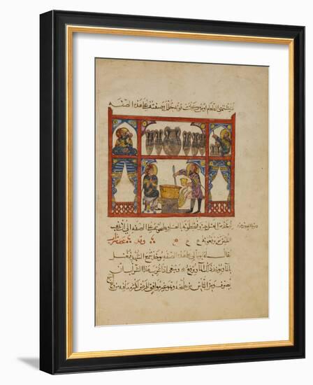 Preparing medicine from Honey,-Islamic School-Framed Giclee Print