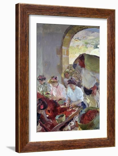 Preparing the Dry Grapes, 1890-Joaquín Sorolla y Bastida-Framed Giclee Print