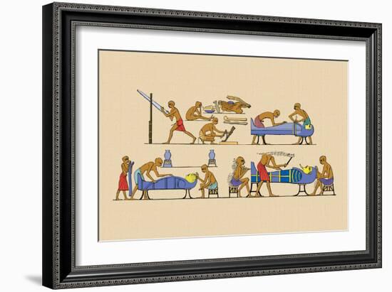 Preparing the Mummy-J. Gardner Wilkinson-Framed Art Print