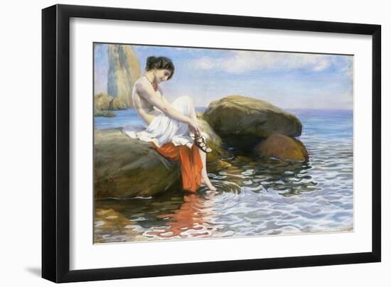 Preparing to Bathe-Wilhelm Wunderwald-Framed Giclee Print