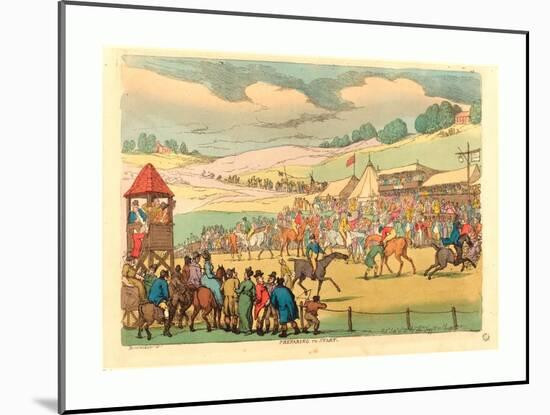 Preparing to Start, 1811, Hand-Colored Etching, Rosenwald Collection-Thomas Rowlandson-Mounted Giclee Print